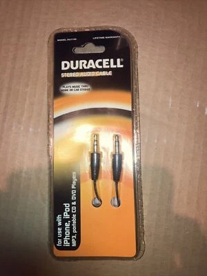 Duracell Stereo Audio AUX Cable 3.5mm 10ft Model DU7105 Apple IPOD IPHONE MP3 - Image 1 of 2