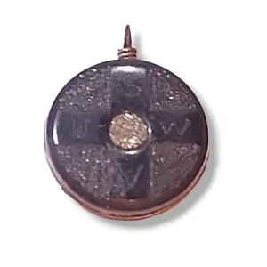 Cannel Fob Cannelite Mourning Pendant Scottish Onyx Rose Gold Victorian Antique - Picture 1 of 13