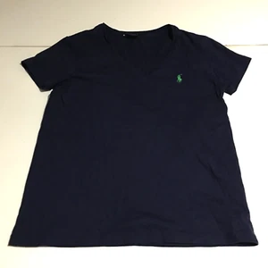 Ralph Lauren Sport Navy Blue Womens Medium V-neck T-shirt - Picture 1 of 7