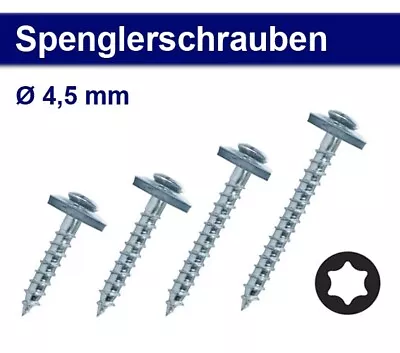 Spenglerschrauben Ø 4,5 - Edelstahl V2A - Mit Dichtscheibe 15mm - Torx • 5.64€