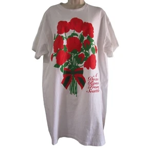 A Dozen Roses From Seattle Vintage Night Shirt One Size Single Stitch GUC - Picture 1 of 16