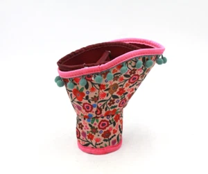 Car Cup Holder Organizer Floral by Natural Life PINK Flowers CUTE Pompom Trim - Picture 1 of 6