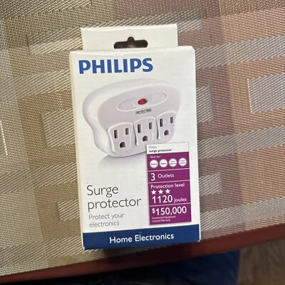 Philips Surge Protector, 3 Outlets 1120 Joules, Home Electronics, SPP3030D/17 - Image 1 of 4