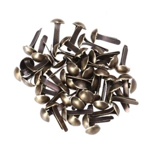 100 Pcs Electroplating Brads Metal Paper Fasteners Two-leg Nails Office - Picture 1 of 11