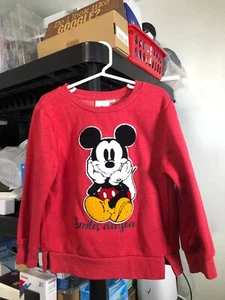 Disney Junior Mickey Mouse Sweatshirt in Red for Boys or Girls Size 5T - Picture 1 of 3