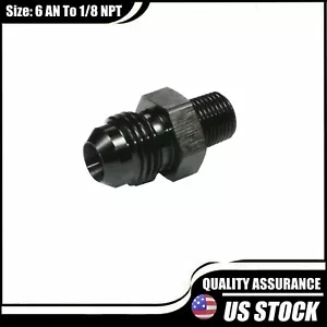 Straight -6AN Flare Male to 1/8"NPT Adapter Fitting 6 AN Bare Aluminum - Foto 1 di 4
