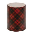 New ... Red, Green, Black PLAID TIMER Pillar Candle ... 3" x 4"