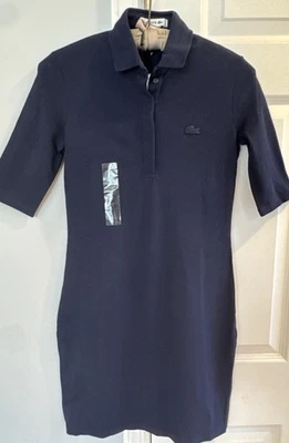 Nuevo con etiquetas Vestido Polo Lacoste Media Manga Clásico Elastizado Mini Piqué Azul Marino Talla 34/XS Foto 1 de 4
