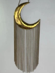 Déco 79 Carillon Métal Lune Intérieur Extérieur avec Chaîne Glands - Photo 1/9