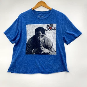 Camiseta Híbrida Tupac Grande Azul Camiseta Recortada Justicia Poética 1993 Película - Imagen 1 de 9