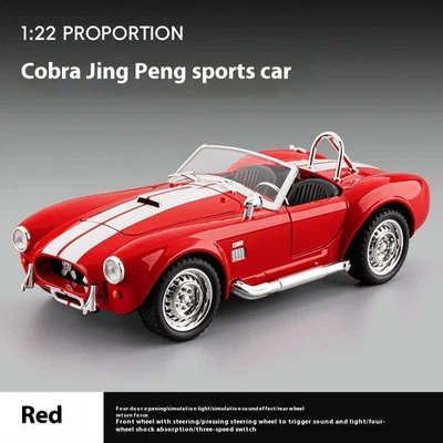1965 Shelby Cobra Roadster modelo carro escala 1:24 com som, luz, recuo - Imagem 1 de 4