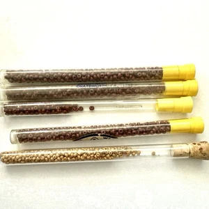 Perline semi marroni vintage misura 1 oncia da 1 a 3 mm lotto misto forniture gioielli - Foto 1 di 4
