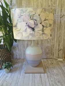 Voyage Maison Large Table Lamp & Lampshade Ombre Glass Blue Purple Floral #2 - Picture 1 of 13