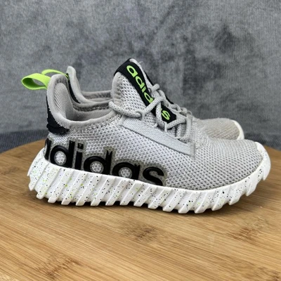 Adidas Running Shoes Kids Size 11K Gray Green Three Stripes Speckled IG2486 - Image 1 of 4