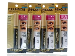 (Paquete de 4) L'Oreal #395 Negro Carbono Voluminoso Original Rímel Impermeable 48Hr - Imagen 1 de 6