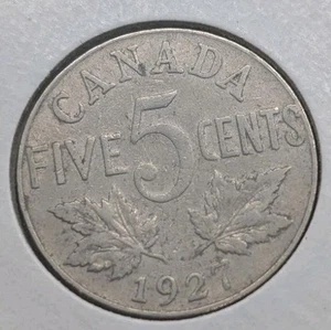 Canada Nickel 5 Cents 1927 - Circulated - Shipping Low Cost - Imagen 1 de 2