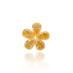 0.81 Carat - 5 Natural Loose Diamond Set Orange Pear Shape VS1-SI1 Clarity - Picture 1 of 5