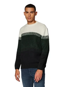 MAVI Herren Sweater Pullover STRIPE SWEATER, Grün/Weiß, M - Bild 1 von 3