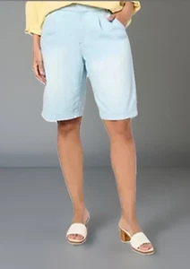 NYDJ Women’s Size 6 Relaxed Bermuda Short, Oceanfront Light Blue A654344 - Picture 1 of 4