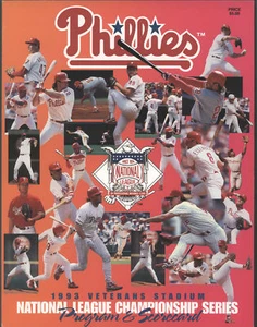 Phillies vs Braves 1993 programa NLCS - edición Philles - Imagen 1 de 1