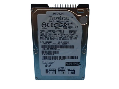60 GB IDE HITACHI Travelstar IC25N060ATMR04-0 S/N: KCGYS8MK  2,5 ZOLL #NFP845 - Bild 1 von 2