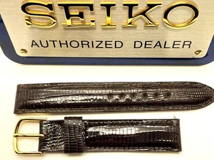 SEIKO HERREN 17 MM BRAUN ERSATZ GEPOLSTERT EIDECHSE ELEGANTES LEDERBAND SCS026 - Bild 1 von 5