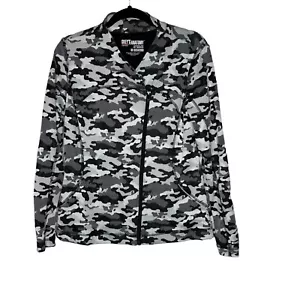 Grey's Anatomy iMPACT Asymmetric Zip Camo Print Scrub Jacket Medium - Picture 1 of 8