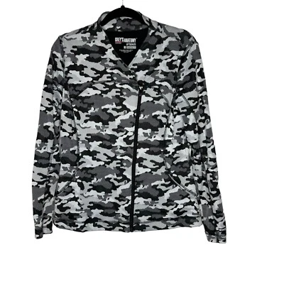 Grey's Anatomy iMPACT Asymmetric Zip Camo Print Scrub Jacket Medium - Image 1 of 4