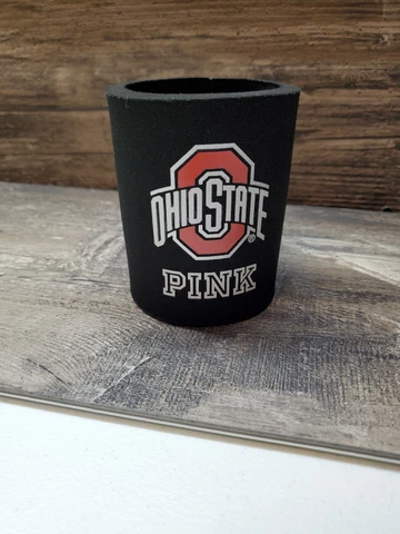 the ohio state Buckeyes can Koozie Victoria Secret Pink new With Tags Black Red Cover