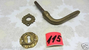 Original Messing Türgriff Eingang Türklinke Griff Rosette France antik - Picture 1 of 12