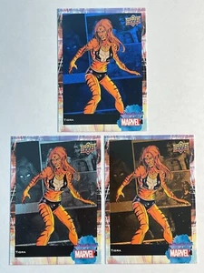 Tigra 2024 Upper Deck Women of Marvel Copper Blue Base Lt FX SP Lot (3) - Picture 1 of 2
