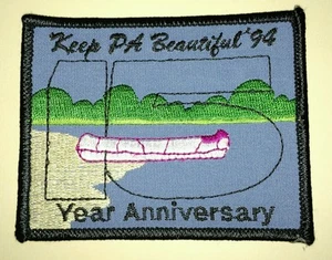 Keep PA Beautiful '94 15 Year Anniversary Patch Pennsylvania  2 3/4" by 3 1/2" - Picture 1 of 2