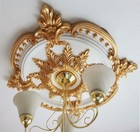 Plaster Ceiling Rose Gold Victorian Floral Leaf 720mm / 28" Hand Made CR7G