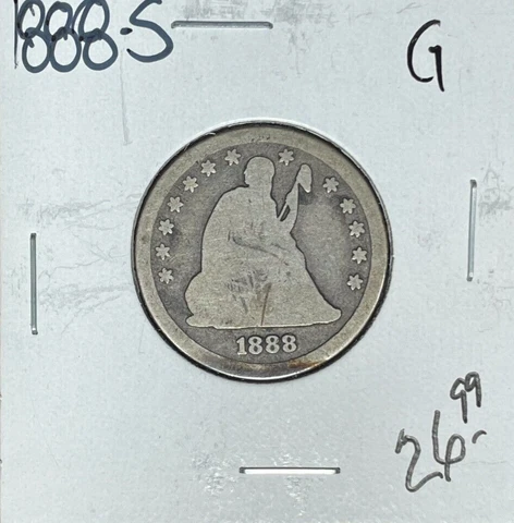 1888-S SEATED LIBERTY SILVER QUARTER ~ GOOD ~NICE COIN~ Cover