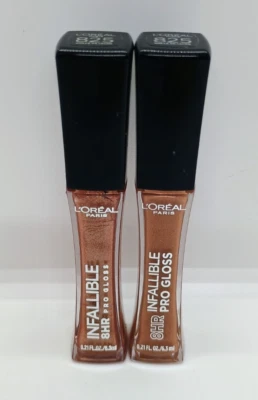 L’Oreal Paris Infallible Pro Gloss 8 Hour 825 0.21 oz New Lot of 2 - Image 1 of 3