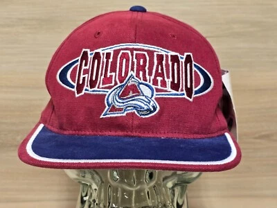 Vintage Colorado Avalanche Starter Center Ice Snapback Suede Like Bill - Imagem 1 de 4