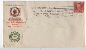 1917 Santa Barbara CA Pan-Cal Expo columbia machine slogan with label [3493.8] - Picture 1 of 3