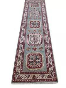 3x10' Gray Intricate Geometric Patterns Kazak Rug 77204 - Picture 1 of 6