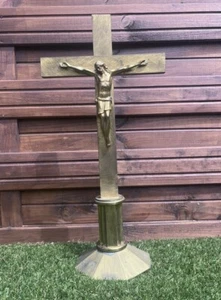 Important Rare Jesus en Croix CRUCIFIX Chevillard Orfèvre Bronze? Doré Or Fin? - Picture 1 of 13