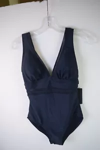 MSRP $98 Tommy Hilfiger Women's One Piece Swimsuit NAVY Size 4 - Picture 1 of 3