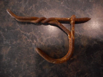 Wire Twist Primitive Antique Coat Hook Rusty Farmhouse Restoration Project - Image 1 of 4