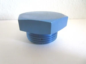 AN814-16D Plug 1-5/16-12" Thread Size Aluminum Blue with Bleeder Hole - Picture 1 of 2
