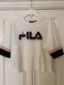 Girls FILA White Pink And Black T-shirt Size Small Excellent condition - Picture 1 of 13