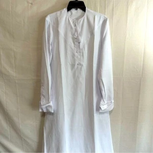 Blanco Thobe Estilo Saudí Árabe Musulmán Islámico Hombre Ropa con Borla y Mangas Largas - Imagen 1 de 9