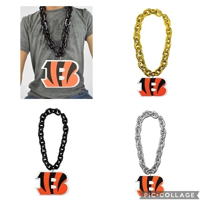 Cadena de ventilador con imán de espuma negra plateada o dorada 3D de Cincinnati Bengals NFL Foto 1 de 4