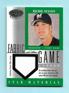 2001 Richie Sexson Leaf Certified Fabric of the Game JERSEY Card! #114/242!