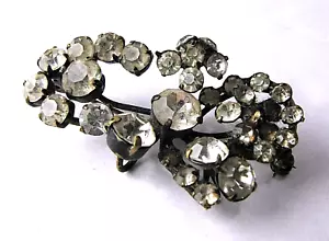 Broche austriaco vintage cristal estrás racimo prendedor hecho en Austria - Imagen 1 de 4