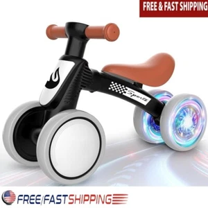 Colorful Lighting Baby Balance Bike No Pedal Soft Seat Toddler Gift 10-36M New - Picture 1 of 8