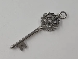 Vintage Silver-tone With Rhinestones Key Pendant. Unbranded. Nice Condition! - Picture 1 of 5