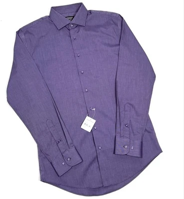 NUEVO CON ETIQUETAS Nordstrom Púrpura Sin Plancha Ajuste Camisa de Vestir Cuello 15.5 34-35 Foto 1 de 4